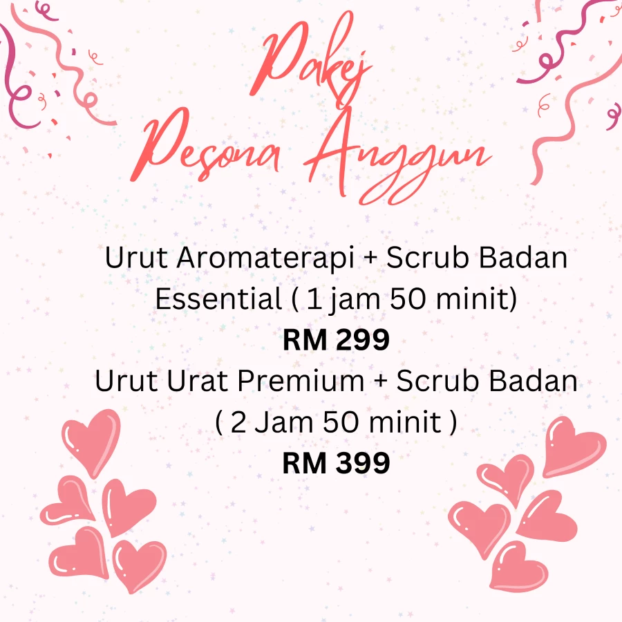 Pakej Pesona Anggun( Urut Aromateraphy)